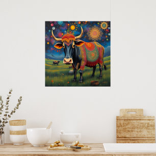 Heilige Koeien in Diwali Vermomming Poster