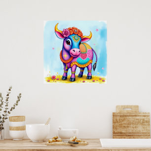 Heilige koeien in Diwali-vermomming Poster