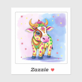 Heilige Koeien in feestelijke vermomming voor Diwa Sticker