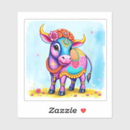 Heilige Koeien in feestelijke vermomming voor Diwa Sticker