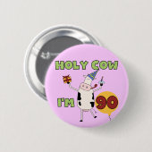 Heilige Kool Ik ben 90-jarige overhemden en cadeau Ronde Button 5,7 Cm (Voorkant /achterkant)