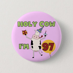 Heilige Kool Ik ben 97-jarige overhemden en cadeau Ronde Button 5,7 Cm