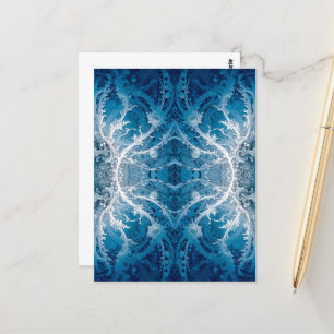 Heilige Kosmische Stroom - Blauw Zilver Symmetrie Briefkaart