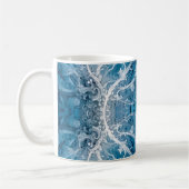 Heilige Kosmische Stroom - Blauw Zilver Symmetrie Koffiemok (Links)