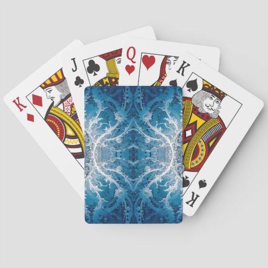 Heilige Kosmische Stroom - Blauw Zilver Symmetrie Pokerkaarten (Achterkant)