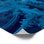 Heilige Kosmische Stroom - Blauw Zilver Symmetrie Poster (Hoek)