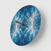 Heilige Kosmische Stroom - Blauw Zilver Symmetrie Ronde Klok (Hoek)