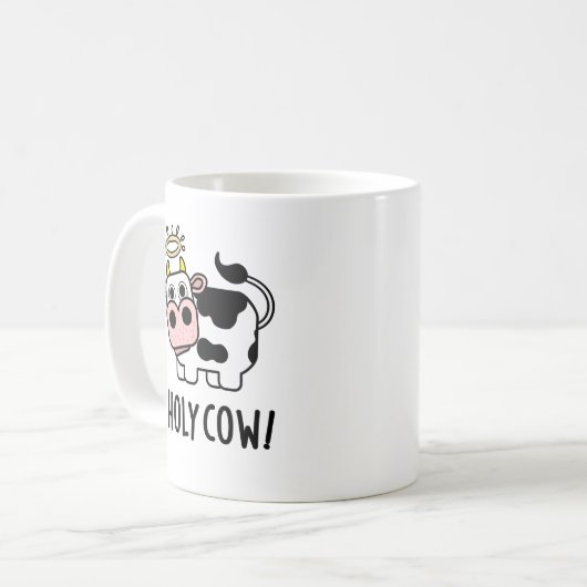 Heilige Kow Cute Animal Pun Koffiemok (Voorkant links)