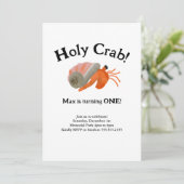 Heilige Krab Kluizenkrab Verjaardagsuitnodiging Kaart (Staand voorkant)