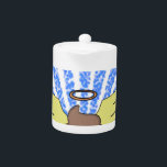 Heilige Krap Theepot<br><div class="desc">Een schattige poep cartoon met sms Heilige Krap.</div>