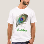 Heilige Krishna Peacock Feather T-Shirt Design! (Voorkant)