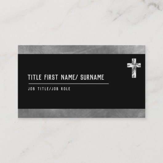 Heilige Kruis Christelijk Geloof Diaken Pastor Gee Visitekaartje (Voorkant)