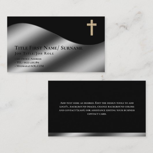 Heilige Kruis Christelijk Geloof Priester Dominee Visitekaartje (Voorkant / Achterkant)