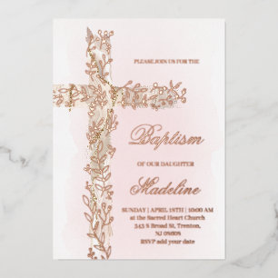Heilige kruis Doop Folie Uitnodiging