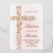 Heilige kruis Doop Folie Uitnodiging (Voorkant)