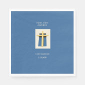 Heilige Kruis Hemel Blauwe Religieuze Partij Servet (Voorkant)