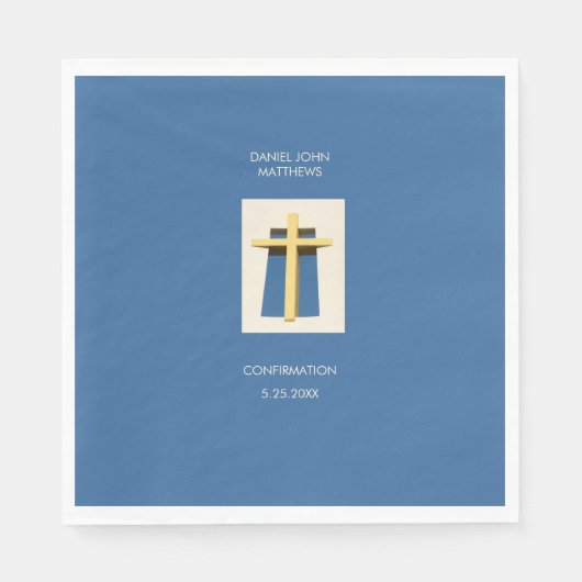 Heilige Kruis Hemel Blauwe Religieuze Partij Servet (Voorkant)
