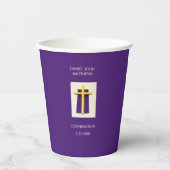 Heilige Kruis Paarse Religieuze Partij Papieren Bekers (Voorkant)