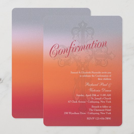 Heilige Kruis religieuze uitnodiging (Voorkant / Achterkant)