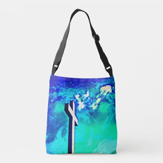 Heilige Kruis Sapphire Blue N Aqua Crossbody Tas (Achterkant)