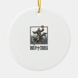 Heilige Kruis Vintage Basketbal Religieus Shirt Keramisch Ornament