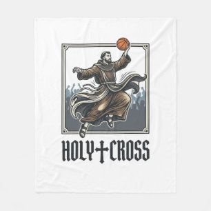 Heilige Kruis Vintage Basketbal Religieus T-shirt Fleece Deken