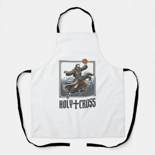 Heilige Kruis Vintage Basketbal Religieus T-shirt Schort