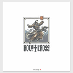 Heilige Kruis Vintage Basketbal Religieus T-shirt Sticker