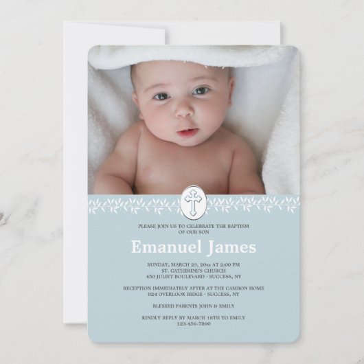 Heilige Kruisfoto Uitnodiging tot religie (Voorkant)