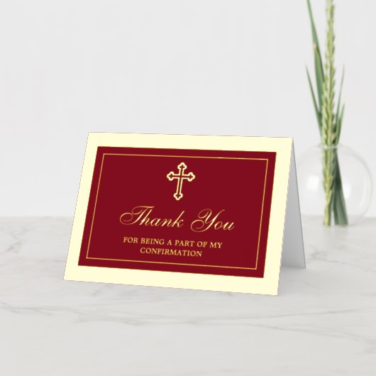 Heilige Kruisgemeenschap of bevestiging Dank u Folie Wenskaart (Voorkant)