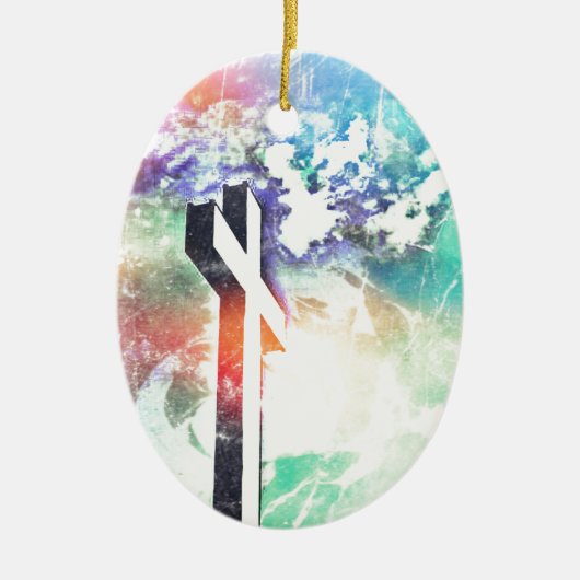 Heilige Kruispasta versteld kerstversiering Keramisch Ornament (Voorkant)