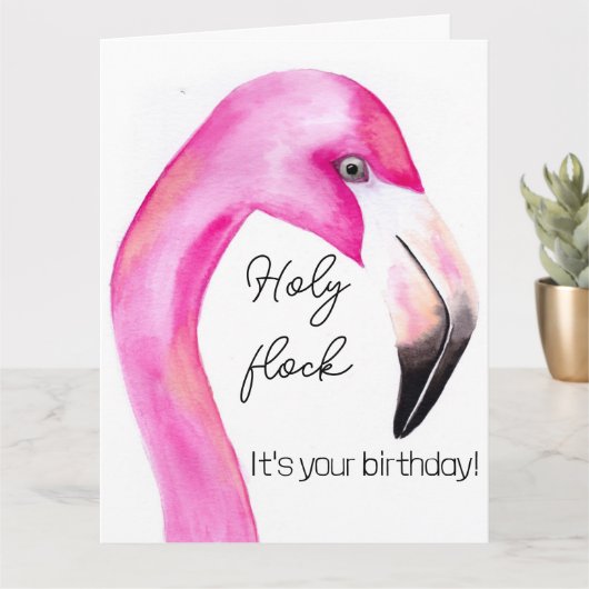 heilige kudde het is je verjaardag flamingo groete kaart (Kleine Plant)