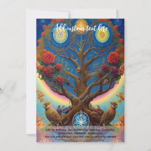 Heilige Kunst Mystieke Boom des Levens Spirituele Kaart