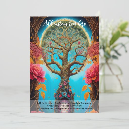 Heilige Kunst Mystieke Boom des Levens Spirituele  Kaart (Staand voorkant)