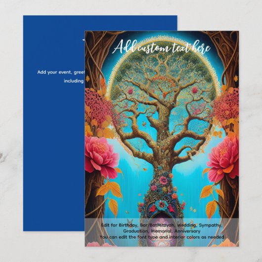 Heilige Kunst Mystieke Boom des Levens Spirituele  Kaart (Voorkant / Achterkant)