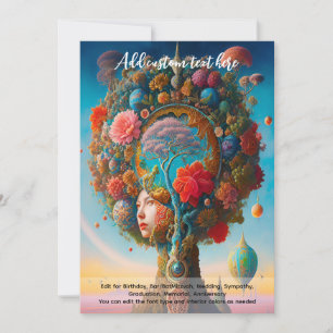 Heilige Kunst Mystieke Boom van het Leven Spiritue Kaart