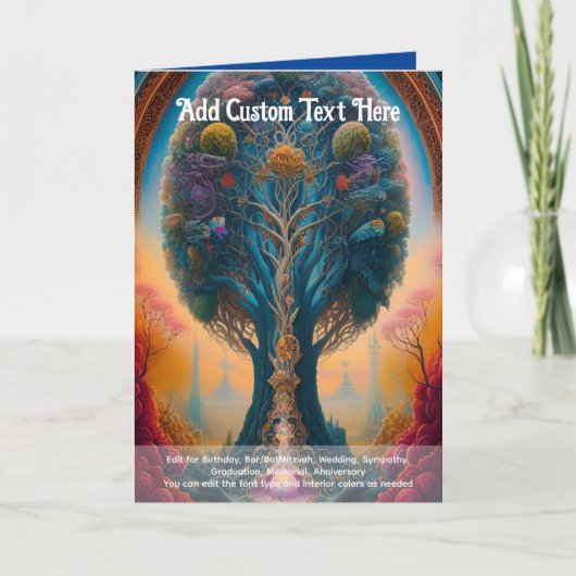 Heilige Kunst Mystieke Boom van het Leven Spiritue Kaart (Voorkant)