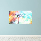 Heilige Land Cross Grunge Art Wrapped Canvas Afdruk (Insitu (Houten vloer))