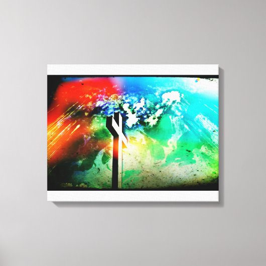Heilige Land Cross Grunge Wrapped Canvas Afdruk (Voorkant)