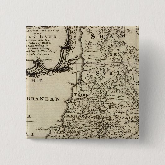 Heilige Land Vierkante Button 5,1 Cm (Voorkant)