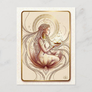 Heilige Lotus Godin Spiritueel Briefkaart