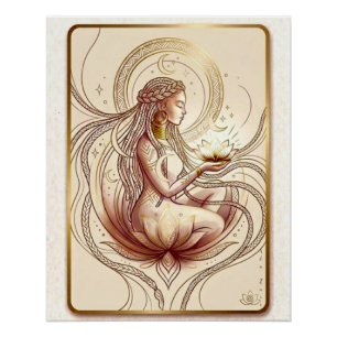 Heilige Lotus Godin Spiritueel Perfect Poster