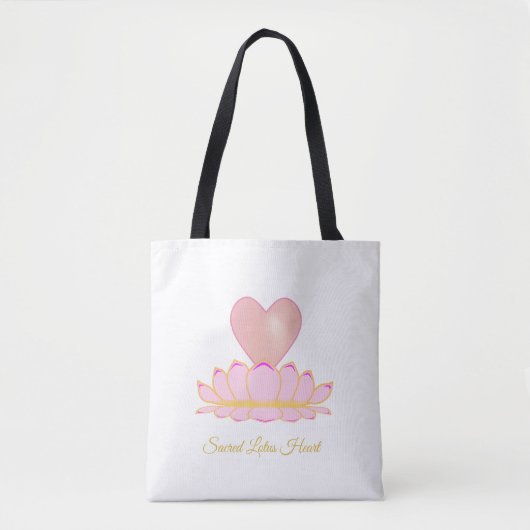 Heilige Lotus Hart Tote Tas (Voorkant)