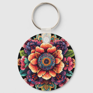 Heilige Lotus Mandala Bloesem Meditatie Sleutelhanger