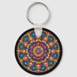 Heilige Lotus Mandala Boho Yoga Meditatie  Sleutelhanger