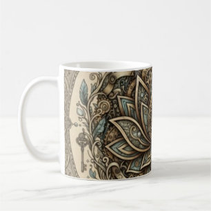 Heilige Lotus Mandala Vintage Spirituele Kunst Koffiemok