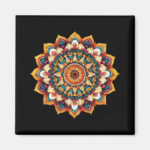 Heilige Lotus Zonne-uitbarsting Mandala Meditatie  Magneet