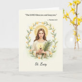 Heilige Lucy Gods vrede en zegeningen met de Schri Kaart (Gele Bloem)