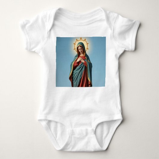 Heilige Maagd Maria Baby Jumper Romper (Voorkant)