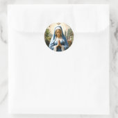 Heilige Maagd Maria Bidden Ronde Sticker (Tas)